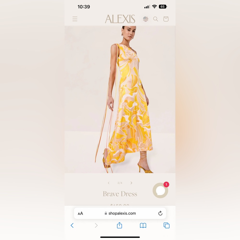 Alexis Brave dress in sunlight size xs
